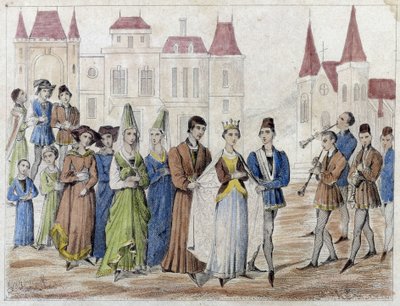 Landsbybryllup under Charles V - Indgravering 1800-tallet. af French School