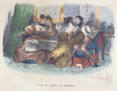 Der har du det, det bedste af republikker, Karikatur af revolutionen i 1848 af French School