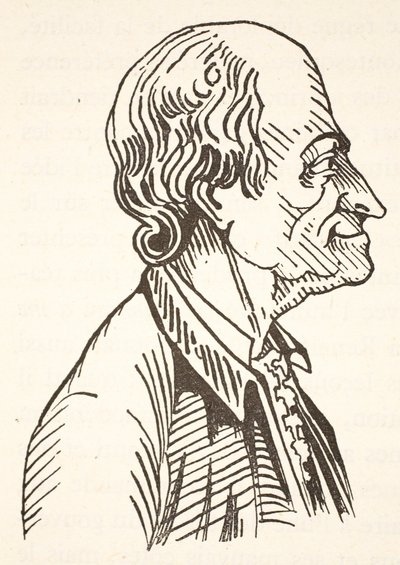 Voltaire, kopi af Boris Mestchersky (d.1957), illustration fra Histoire de la Nation Francaise, Sciences, bind I & II, af Gabriel Hanotaux (1853-1944), 1924 af French School