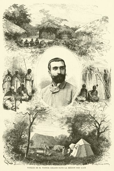 M Victor Girauds rejse i søregionen (gravering) af French School