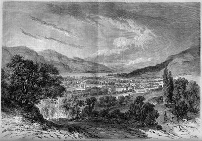 Udsigt over byen Aix les Bains (Aix-les-Bains), Savoie (73) af French School