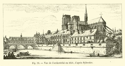 Udsigt over ærkebispedømmet i 1650 ifølge Sylvestre af French School