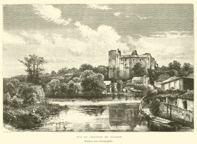 Udsigt over Chateau de Clisson (gravering) af French School