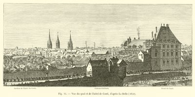 Udsigt over kajen og Hotel de Conti, efter La Belle, 1640 af French School