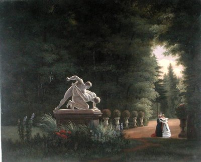 Vandring i Folie-Beaujon i Paris, ca. 1830 (olie på lærred) af French School