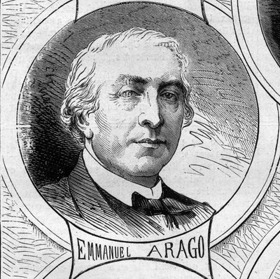 Krigen i 1870 - Regeringen for det nationale forsvar: portræt af Emmanuel Arago (1812-1896), medlem af den provisoriske regering i 1870. Indgravering i "" Le Monde Illustré"" nr. 706 af 22. oktober af French School