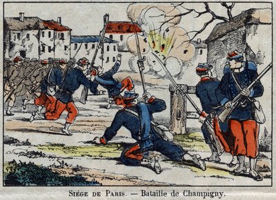 Krig i 1870 mellem Frankrig og Preussen: Slaget ved Champigny eller Slaget ved Villiers fra 30/11 til 02/12/1870. af French School