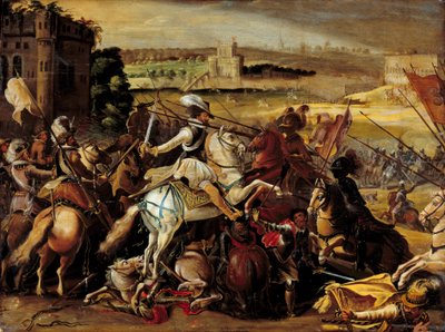 Religionskrig: "" Henri IV i slaget ved Arques (21. september af French School