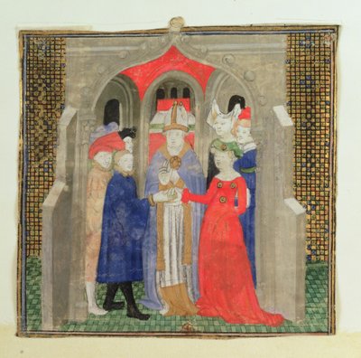 Bryllup (wc på vellum) af French School