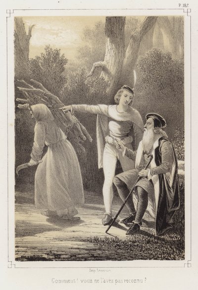 Hvad? Genkender du hende ikke? (litho) af French School