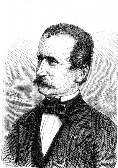 Wilhelm ENGERTH (1814-1884), østrigsk ingeniør, designer af det første bjerglokomotiv. Indgravering 1867 af French School