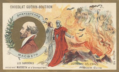 William Shakespeare (1564-1616), digter, dramatiker og forfatter af angelsaksisk kultur, forfatter til tragedien "Macbeth". af French School