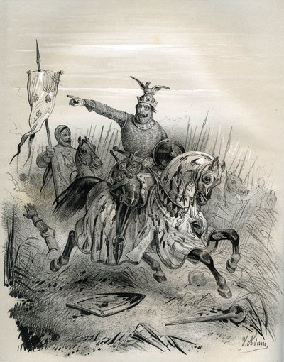 Vilhelm Erobreren under angrebet og erobringen af Mantes i juli 1087, illustration fra 