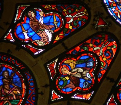 Window Ww, der forestiller en apostel? og en engel af French School