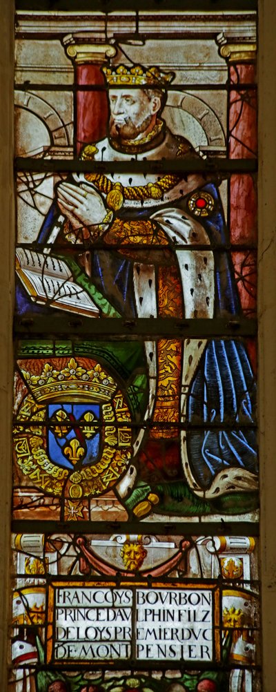 Vindue forestillende Francois de Bourbon (farvet glas) af French School