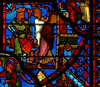 Vindue, der viser en scene fra St. Thomas
