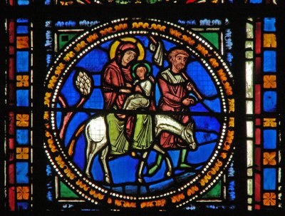 Vindue s2-C, der viser flugten til Egypten af French School