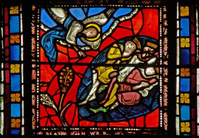 Window s2-C, der forestiller magi, bliver advaret i en drøm af French School