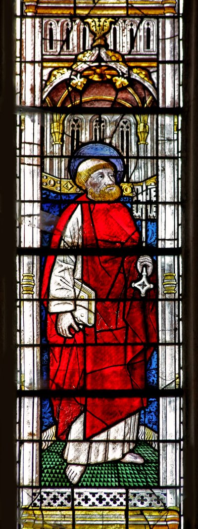 Vindue w0 forestillende Sankt Peter af French School