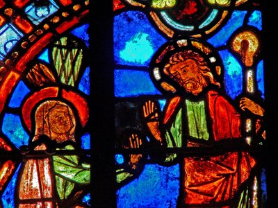 Vindue w0, der viser en opstandelsesscene: Noli Me Tangere af French School