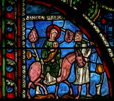 Fenster w0, Darstellung der Flucht nach Ägypten von French School