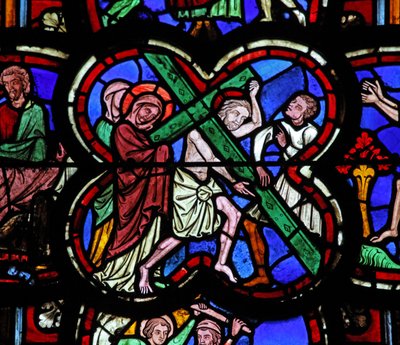 Vindue w0, der viser Via Crucis af French School