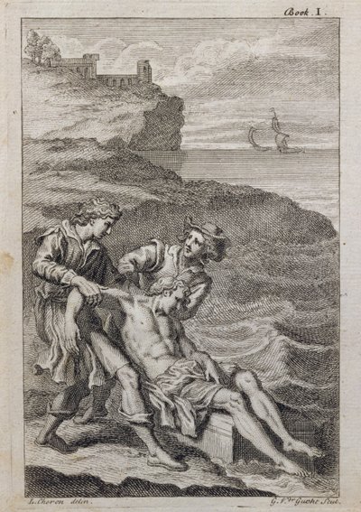 Vindue w100, der viser scener fra helgeners liv (rosavindue - internt) af French School