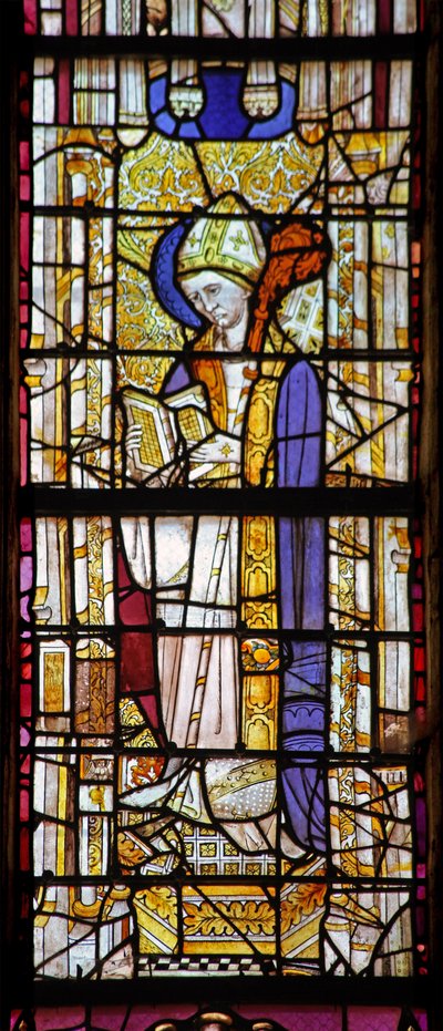 Vindue w10 forestillende en helgenbiskop af French School