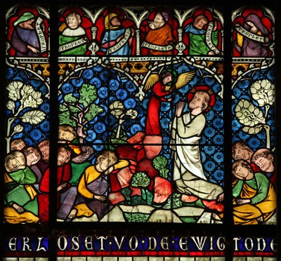 Vindue w12, der viser lidelsen i Getsemane Have af French School