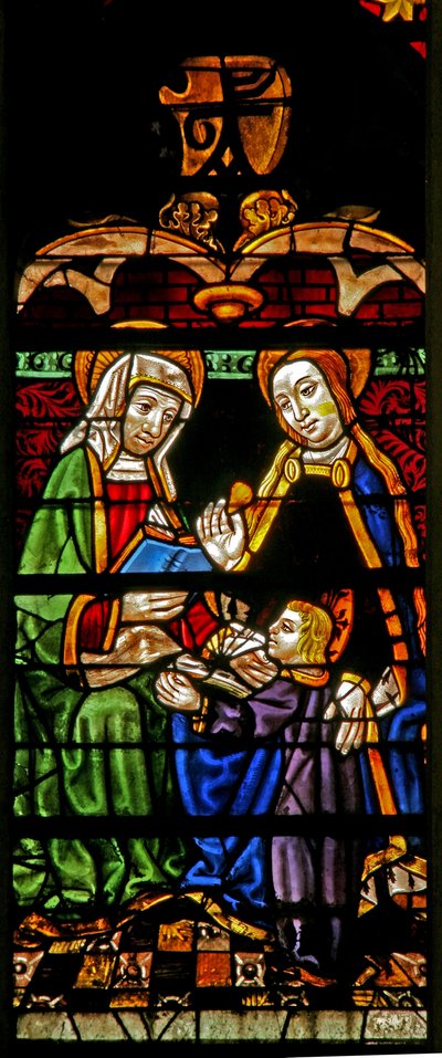 Vindue w132, der forestiller Mary Salome? af French School