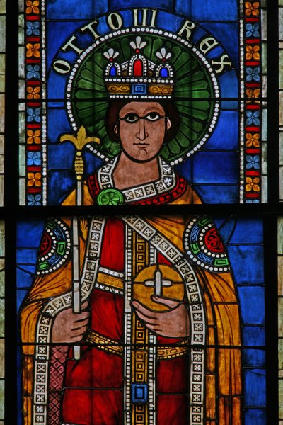 Vindue w13 forestillende kejser Otto III af French School
