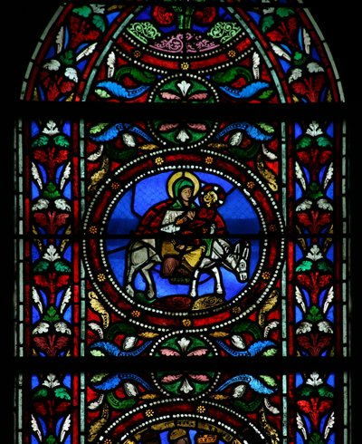 Fenster w13, die Flucht nach Ägypten darstellend von French School