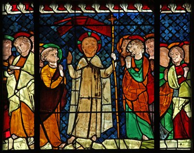 Vindue w14, der forestiller Kristus, viser sig for hans disciple af French School