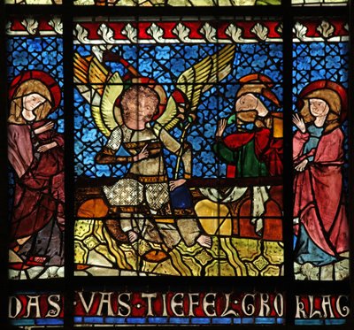 Vindue w14, der viser de hellige kvinder ved graven af French School