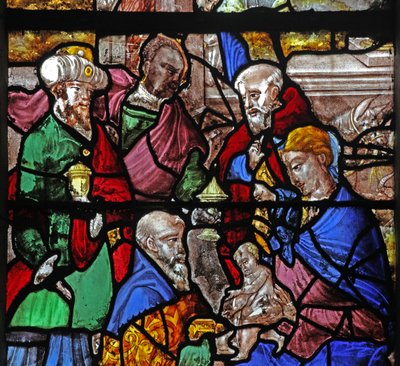Vindue w16, der viser tilbedelsen af magi af French School