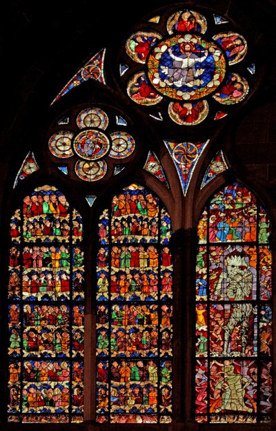 Fenster w16, das Jüngste Gericht darstellend von French School