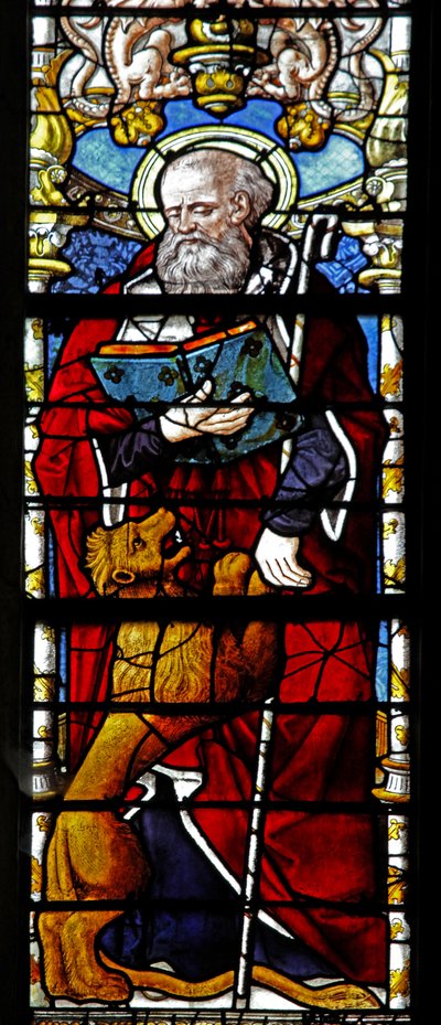 Fenster w1 zeigt St. Jerome von French School