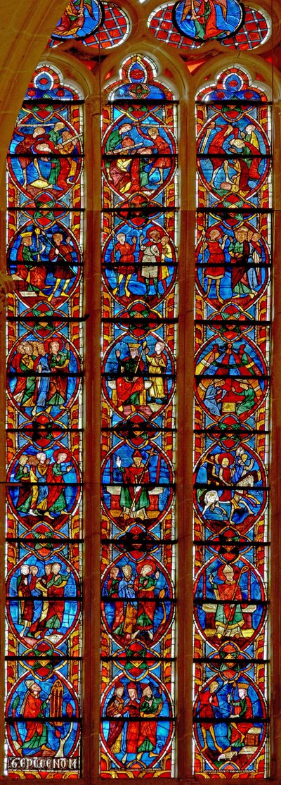 Vindue w201 forestillende St Maurice vindue af French School