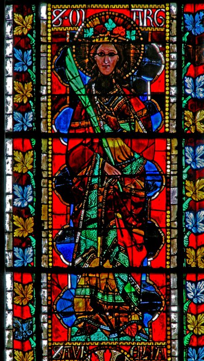 Vindue w202 forestillende St. Margaret af French School