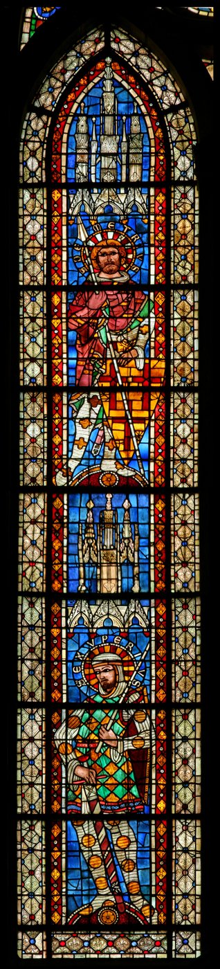 Vindue w203 viser St. Exupery og St. Demetrius af French School