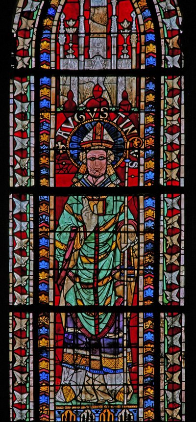 Vindue w207 forestillende St. Augustine af French School