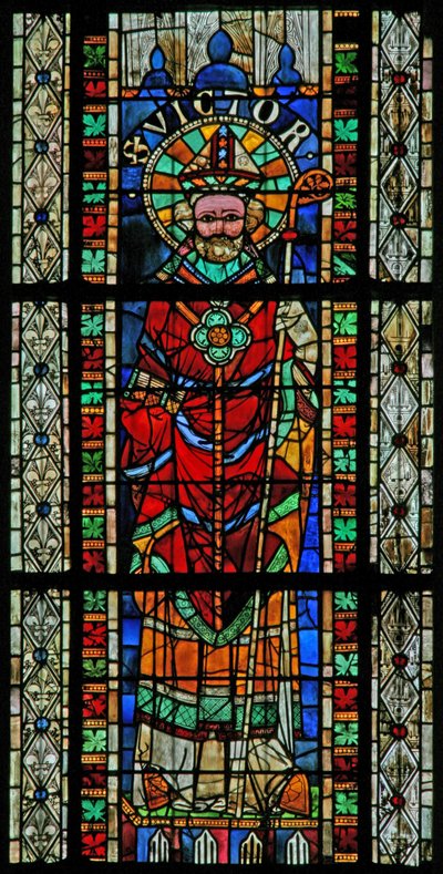 Vindue w207 forestillende St Victor af French School
