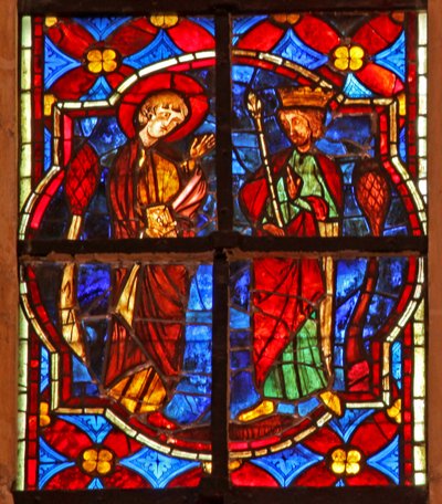 Vindue w212 forestillende Johannes Døberen før Herodes af French School