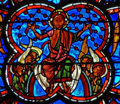 Vindue w4, der viser Kristus ved den sidste dom af French School