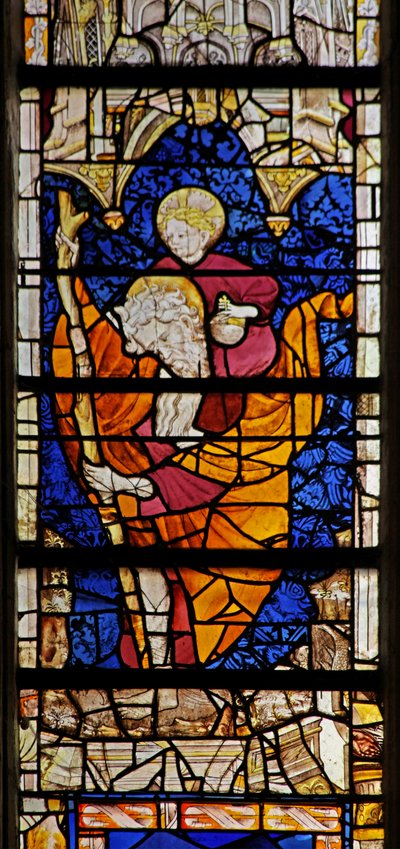 Vindue w4 forestillende St Christopher af French School