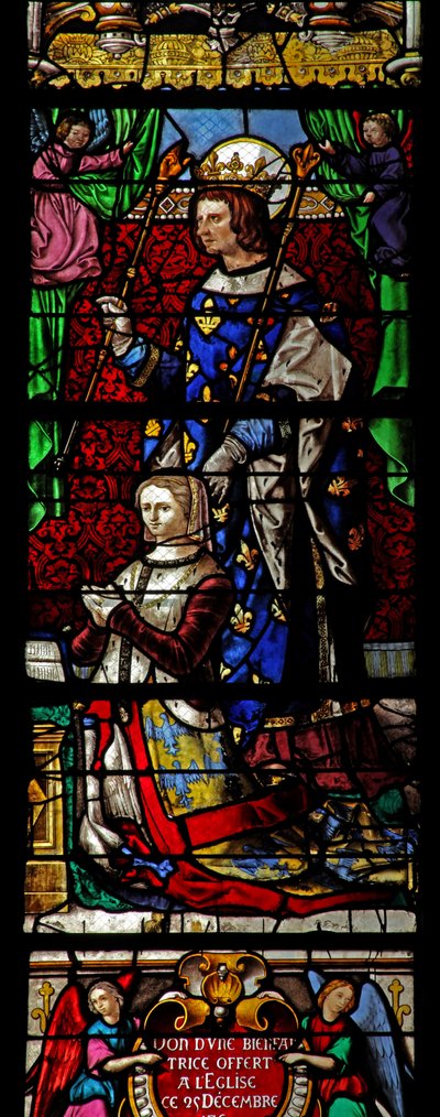 Vindue w6 viser St. Louis med en Montmorency-donorkone af French School