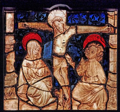 Vindue w7, der viser korsfæstelsen, fra Church of Betton, Bretagne af French School