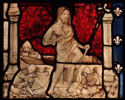 Vindue w80, der viser opstandelsen, fra Church of Betton, Bretagne af French School
