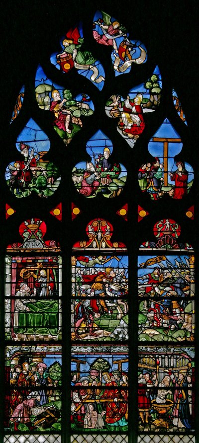 Vindue w8 afbilder St Helen, Constantine and the Triumph of Cross af French School
