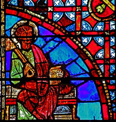 Vindue w9 forestillende Sankt Peter af French School
